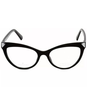 Swarovski Women's Eyeglasses Black Cat Eye Plastic Frame with Swarovski Crystal